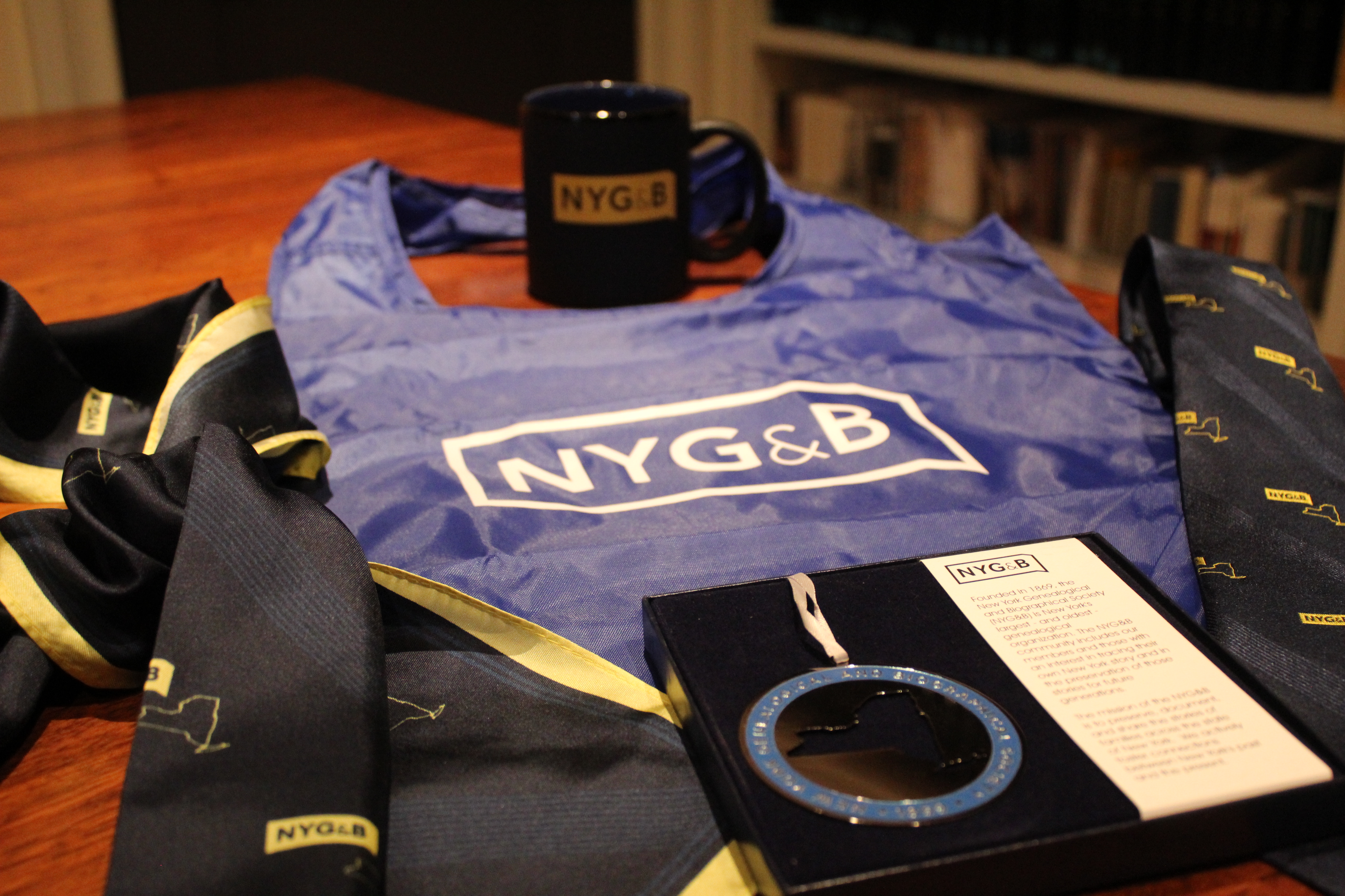 arrangement of NYG&B merchandise