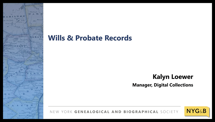Close Up Cover NYG&B Wills & Probate Records