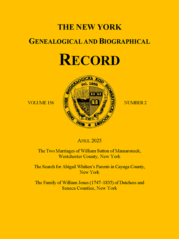 New York Genealogical and Biographical Record cover