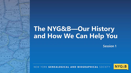 Cover slide for The NYG&B—Our History and How We Can Help You