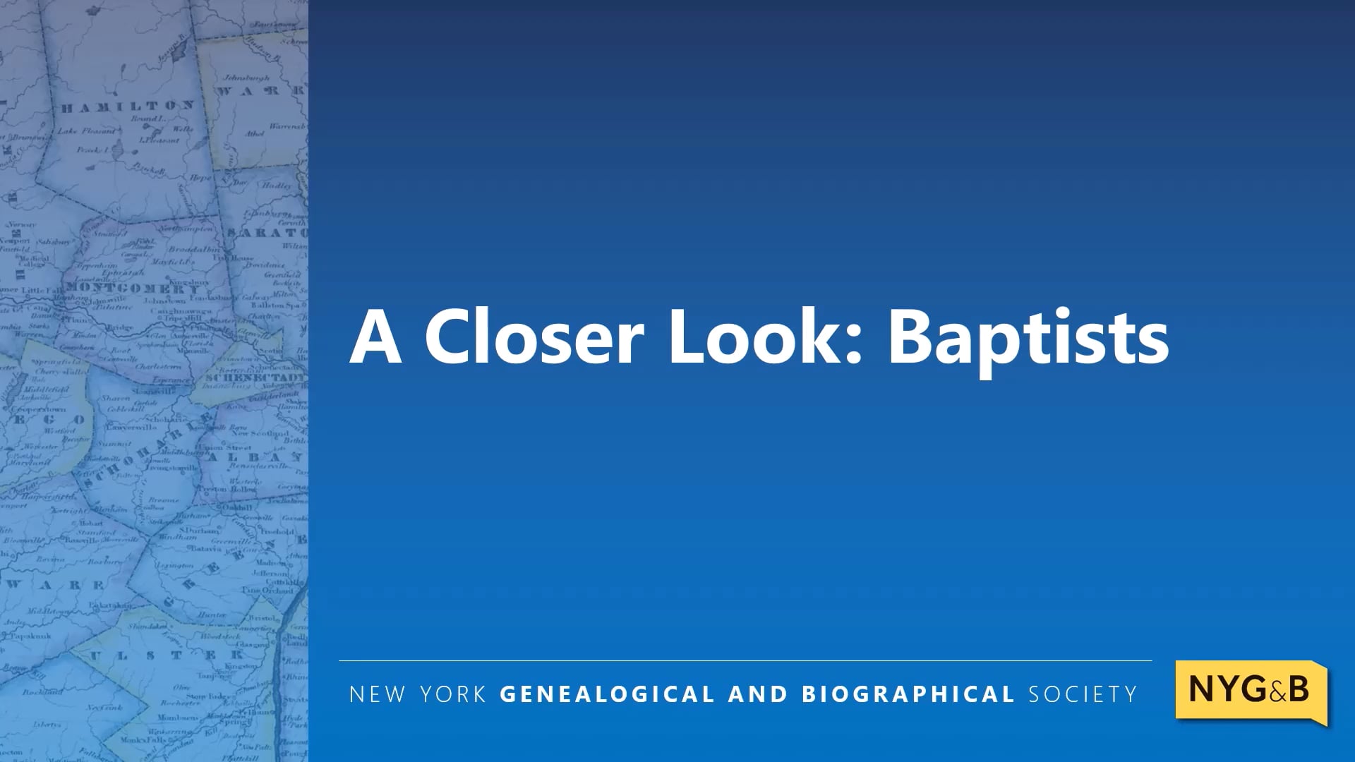 Cover slide for A Closer Look: Baptists