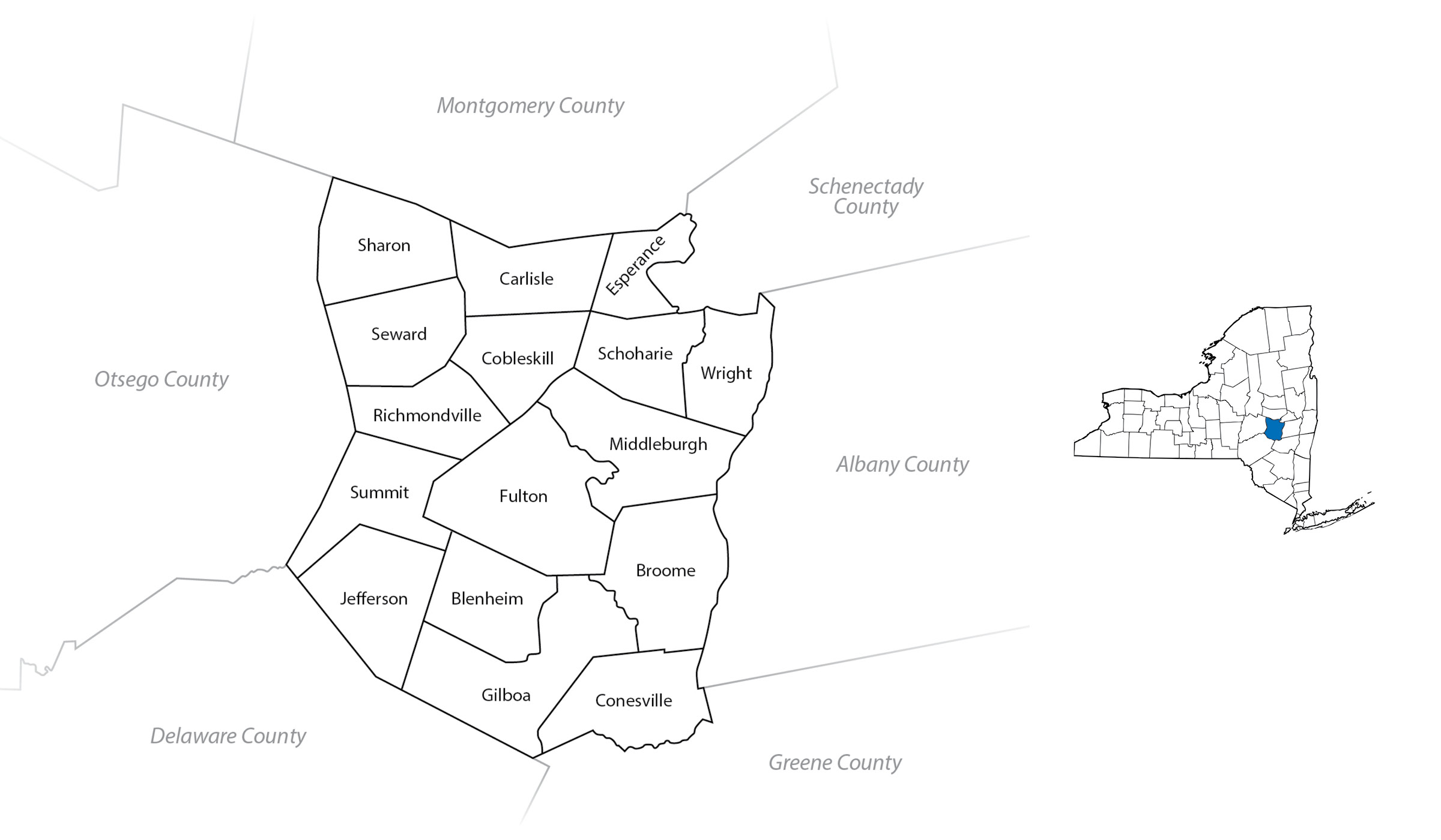 Schoharie County Map