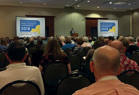 D. Joshua Taylor speaking at the New York State Family History Conference