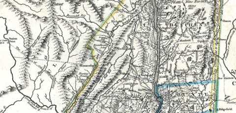 A historical map of Putnam and Dutchess Counties 