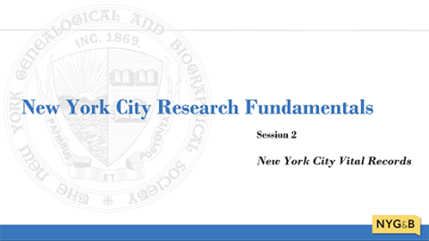 Cover slide for New York City Vital Records